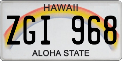HI license plate ZGI968