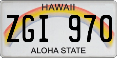 HI license plate ZGI970