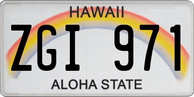 HI license plate ZGI971