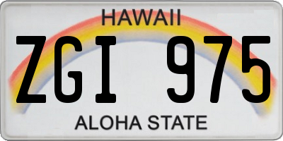 HI license plate ZGI975