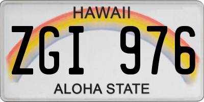 HI license plate ZGI976