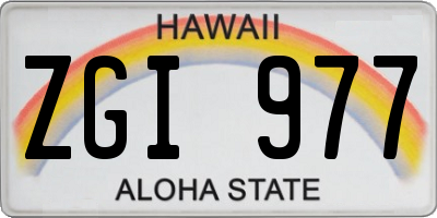 HI license plate ZGI977