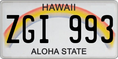 HI license plate ZGI993