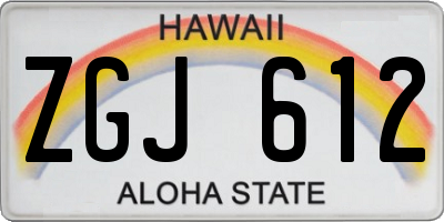 HI license plate ZGJ612