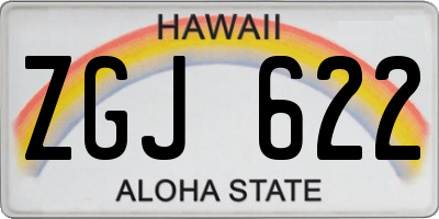 HI license plate ZGJ622
