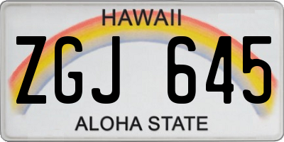 HI license plate ZGJ645