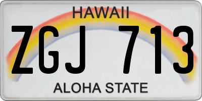 HI license plate ZGJ713