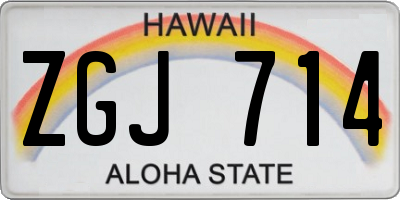HI license plate ZGJ714