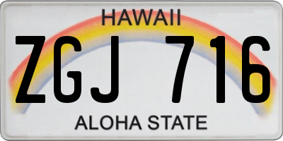 HI license plate ZGJ716