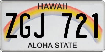 HI license plate ZGJ721