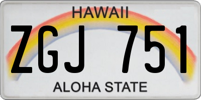 HI license plate ZGJ751