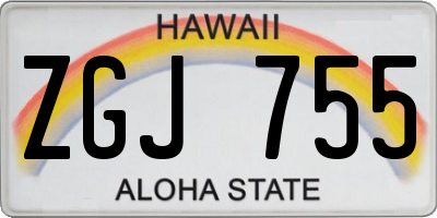 HI license plate ZGJ755