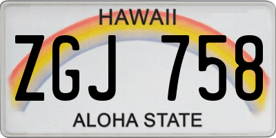 HI license plate ZGJ758