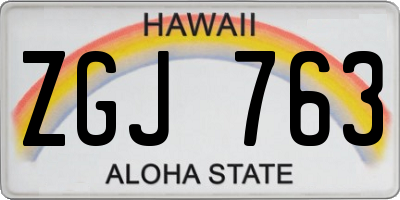 HI license plate ZGJ763