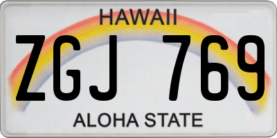 HI license plate ZGJ769