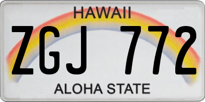 HI license plate ZGJ772