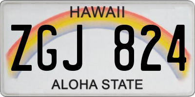 HI license plate ZGJ824
