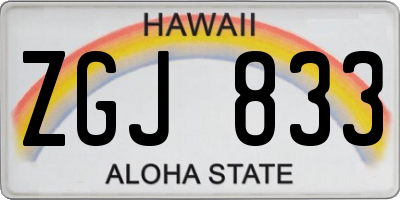 HI license plate ZGJ833