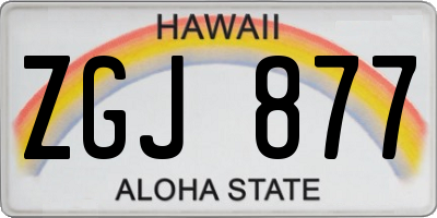 HI license plate ZGJ877