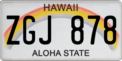 HI license plate ZGJ878