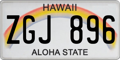 HI license plate ZGJ896