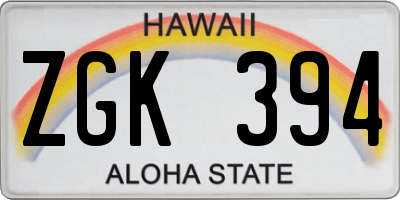 HI license plate ZGK394