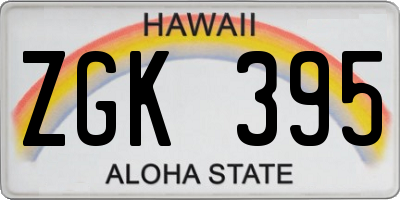 HI license plate ZGK395