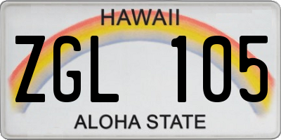 HI license plate ZGL105