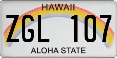HI license plate ZGL107