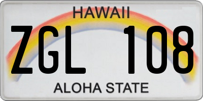 HI license plate ZGL108
