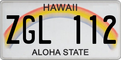 HI license plate ZGL112
