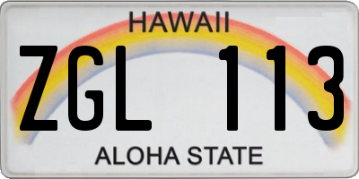 HI license plate ZGL113