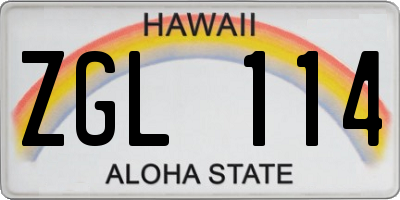 HI license plate ZGL114