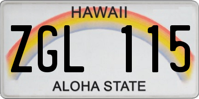 HI license plate ZGL115