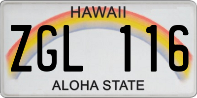 HI license plate ZGL116