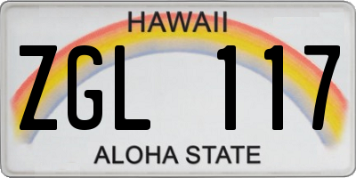 HI license plate ZGL117