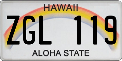 HI license plate ZGL119