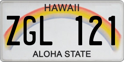 HI license plate ZGL121