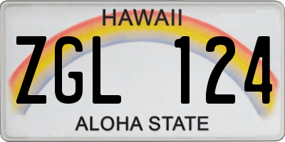 HI license plate ZGL124