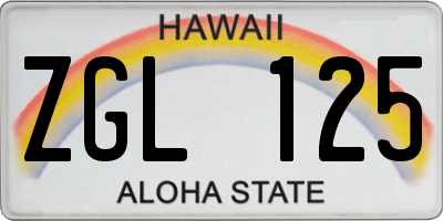 HI license plate ZGL125