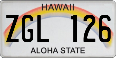 HI license plate ZGL126