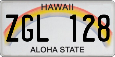 HI license plate ZGL128