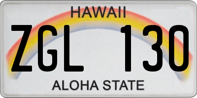 HI license plate ZGL130