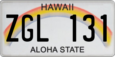 HI license plate ZGL131