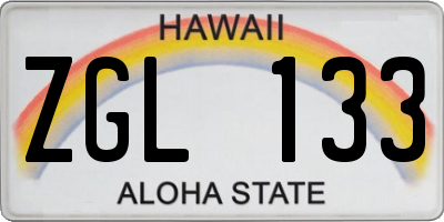 HI license plate ZGL133