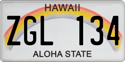 HI license plate ZGL134