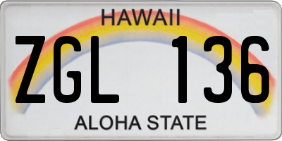 HI license plate ZGL136