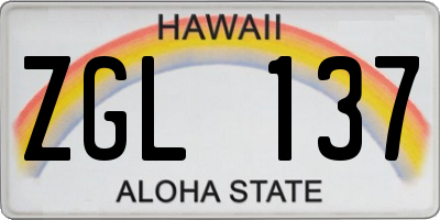 HI license plate ZGL137