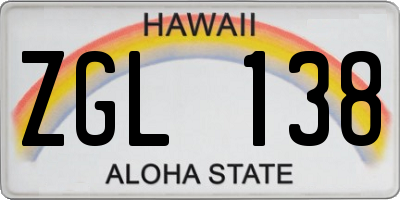 HI license plate ZGL138
