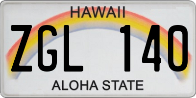 HI license plate ZGL140